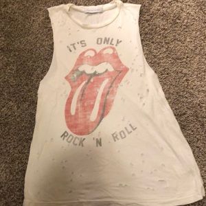 Daydreamer Rolling Stones tank top with distressed holes